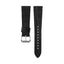 20mm Croc Pattern Leather Strap - Black